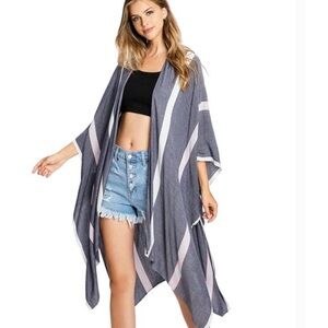 🛍️SALE🛍️ Blue White Boho Striped Kimono